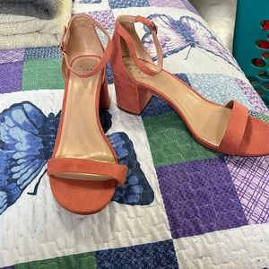 Pink open toed heels